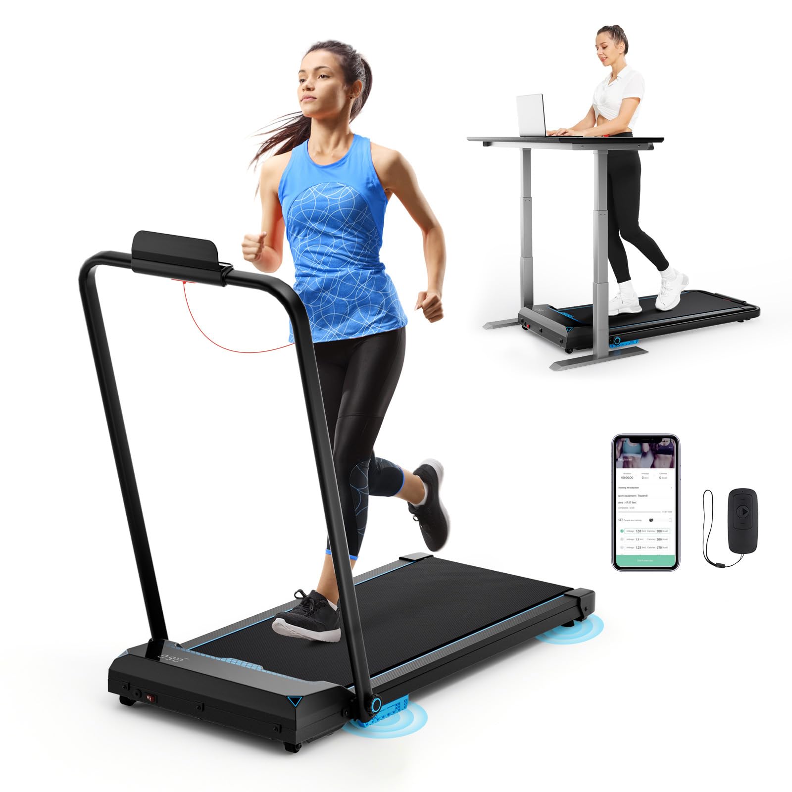 Amazon.com : GYMAX Under Desk Treadmill, 3 in 1 Walking Pad